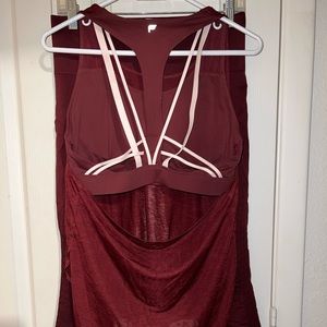 2-Piece Fabletics Maroon & Pink Set *like new*